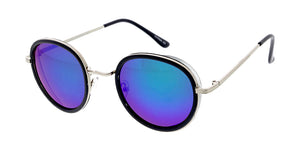 3789RV Unisex Combo Medium Round Hipster Frame w/ Color Mirror Lens