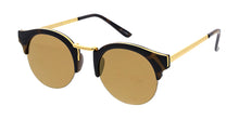3915RV Unisex Combo Medium Top Brow Round Hipster Frame w/ Color Mirror Lens