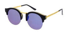 3915RV Unisex Combo Medium Top Brow Round Hipster Frame w/ Color Mirror Lens