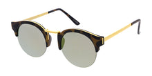 3915RV Unisex Combo Medium Top Brow Round Hipster Frame w/ Color Mirror Lens
