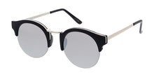3915RV Unisex Combo Medium Top Brow Round Hipster Frame w/ Color Mirror Lens