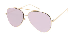 3964REV Unisex Metal Large Aviator Flat Frame w/ Spectrum Color Mirror
