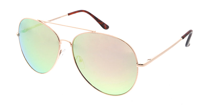 4102RV/MH Unisex Oversized Metal Aviator w/ Color Mirror Lens