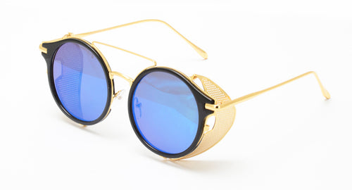 4158RV Unisex Combo Swivel Side Cover Steampunk Frame w/ Color Mirror Lens