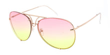 4165COL Unisex Retro Metal Aviator w/ Two Tone Lens