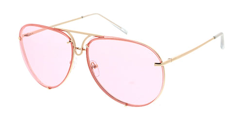 4166COL Unisex Retro Metal Aviator w/ Color Lens