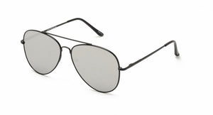 4272BLK/MIR Unisex Metal Aviator Black Frame w/ Silver or Gold Mirror Lens