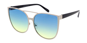 4276COL Women's Metal Oversized Cat Eye Frame w/ Two Tone Lens