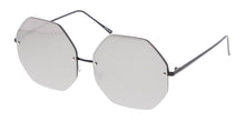 4297REV Women's Metal Oversize Rimless Octagon Frame w/ Spectrum Color Mirror Lens