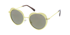4316REV Women's Metal Heart Frame w/ Spectrum Color Mirror Lens