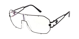 4322CLR Unisex Retro Metal Shield Blue Light Filtering Clear Lens Computer Glasses