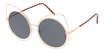 4328 Women's Metal Oversize Double Wire Round Cat Eye Frame
