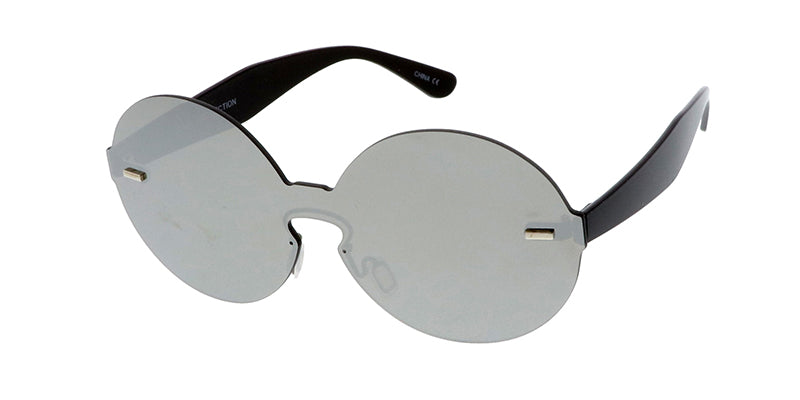 4348REV Unisex Plastic Round Shield w/ Spectrum Color Mirror Lens