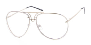 4355CLR Unisex Metal Aviator Clear Lens