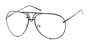 4355CLR Unisex Metal Aviator Clear Lens