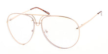 4355CLR Unisex Metal Aviator Clear Lens