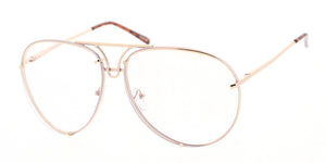 4355CLR Unisex Metal Aviator Clear Lens