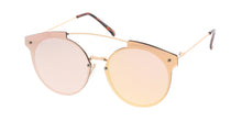4381REV Women's Metal Round Rimless Flat Frame w/ Spectrum Color Mirror Lens