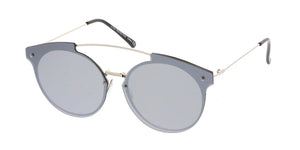 4381REV Women's Metal Round Rimless Flat Frame w/ Spectrum Color Mirror Lens
