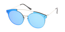 4381REV Women's Metal Round Rimless Flat Frame w/ Spectrum Color Mirror Lens