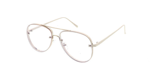 4426CLR Unisex Metal Aviator Clear Lens