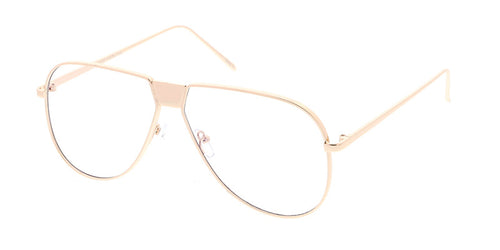 4482CLR Unisex Metal Modified Aviator w/ Clear Lens