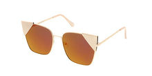 4527RV Women's Metal Large Cat Eye Frame w/ Color Mirror Lens