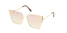 4527RV Women's Metal Large Cat Eye Frame w/ Color Mirror Lens