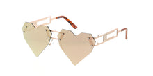 4541HRTRV Women's Metal Medium Rimless Heart Shape Frame w/ Color Mirror Lens