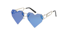 4541HRTRV Women's Metal Medium Rimless Heart Shape Frame w/ Color Mirror Lens