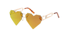 4541HRTRV Women's Metal Medium Rimless Heart Shape Frame w/ Color Mirror Lens