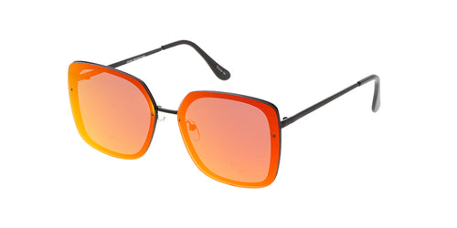4565REV Women's Metal Square Frame w/ Spectrum Color Mirror Lens