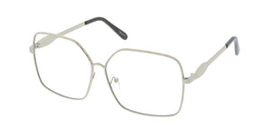 4566CLR Women's Metal Oversized Rectangular Blue Light Filtering Clear Lens Computer Glasses