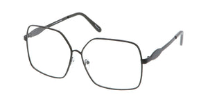4566CLR Women's Metal Oversized Rectangular Blue Light Filtering Clear Lens Computer Glasses