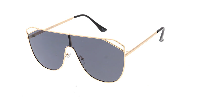 4571 Women's Metal Large Rectangular Shield Frame