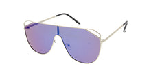 4572RV Women's Metal Large Rectangular Shield Frame w/ Color Mirror Lens