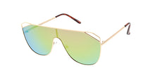 4572RV Women's Metal Large Rectangular Shield Frame w/ Color Mirror Lens
