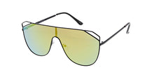 4572RV Women's Metal Large Rectangular Shield Frame w/ Color Mirror Lens