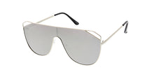 4572RV Women's Metal Large Rectangular Shield Frame w/ Color Mirror Lens
