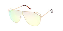 4572RV Women's Metal Large Rectangular Shield Frame w/ Color Mirror Lens