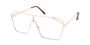 4578CLR Unisex Metal Metal Rectangular Shield w/ Clear Lens
