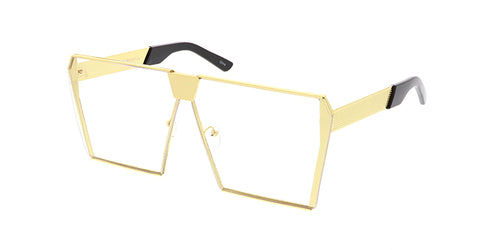 4591CLR Unisex Metal Oversize Square Clear Lens