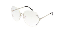 4597CLR Women's Metal Oversized Vintage Inspired Rimless Computer Glasses Blue Light Filtering Clear Lens