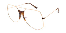 4601CLR Unisex Extra Large Geometric Metal Aviator Clear Lens