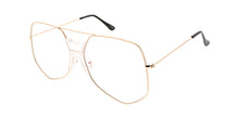 4601CLR Unisex Extra Large Geometric Metal Aviator Clear Lens