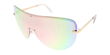 4603RV Women's Metal Oversize Shield w/ Color Mirror Lens
