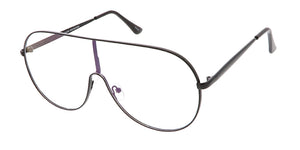 4630CLR Unisex Metal Shield Aviator w/ Clear Lens