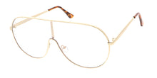4630CLR Unisex Metal Shield Aviator w/ Clear Lens