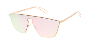 4632RV Unisex Futuristic Metal Shield w/ Color Mirror Lens
