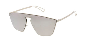 4632RV Unisex Futuristic Metal Shield w/ Color Mirror Lens
